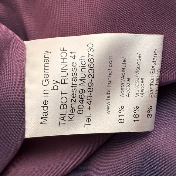 Talbot Runhof Draped Wrap Detail Sleeveless Crepe Satin Gown Red Size 8 Formal - Picture 15 of 16